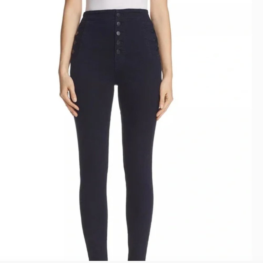 JBrand Jeans Natasha Sky High Skinny Jeans - Seriously Black SIZE 25